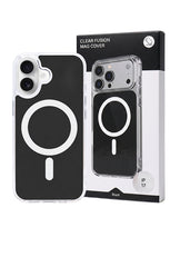 Husa iPhone 17 Negru, HEYBINGO®, design slim, MagSafe, Anti-Soc, Anti Zgarieturi, Clear Fusion Mag Cover