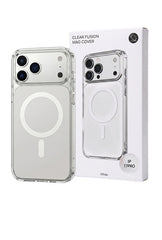 Husa iPhone 17 PRO Alb, HEYBINGO®, design slim, MagSafe, Anti-Soc, Anti Zgarieturi, Clear Fusion Mag Cover