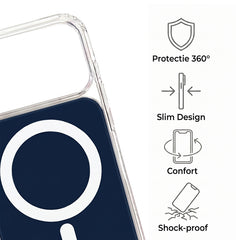 Husa iPhone 17 PRO Albastra, HEYBINGO®, design slim, MagSafe, Anti-Soc, Anti Zgarieturi, Clear Fusion Mag Cover