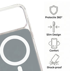 Husa iPhone 17 PRO Gri, HEYBINGO®, design slim, MagSafe, Anti-Soc, Anti Zgarieturi, Clear Fusion Mag Cover