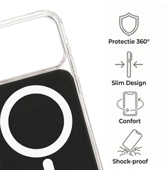 Husa iPhone 17 PRO Negru, HEYBINGO®, design slim, MagSafe, Anti-Soc, Anti Zgarieturi, Clear Fusion Mag Cover