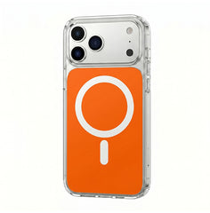 Husa iPhone 17 PRO Portocalie, HEYBINGO®, design slim, MagSafe, Anti-Soc, Anti Zgarieturi, Clear Fusion Mag Cover