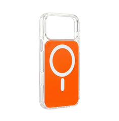 Husa iPhone 17 PRO Portocalie, HEYBINGO®, design slim, MagSafe, Anti-Soc, Anti Zgarieturi, Clear Fusion Mag Cover