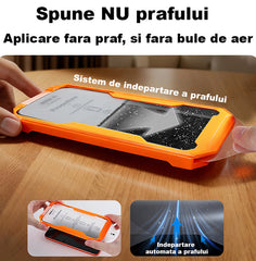 2 X Folie Protectie HD Compatibila cu iPhone 16, HEYBINGO, E-SNAP, din Sticla Securizata Duritate 9H, Cu Kit de Aplicare Instanta si Functie Automata de Indepartare a Prafului, Rezistenta la zgarieturi, Protectie Ecran Premium