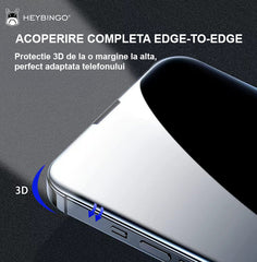 Privacy protection film for iPhone 14 PRO, HEYBINGO, 9H transparent antistatic tempered glass, with application kit, scratch resistant, does not leave fingerprints 