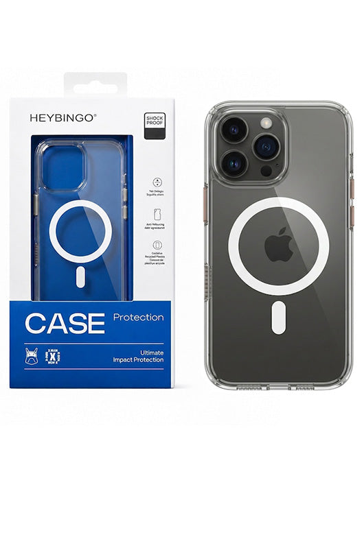 Husa iPhone 16 PRO Clear, HEYBINGO® X-MAN, transparenta slim, anti-soc, MagSafe, Buton Capacitiv pentru Camera Control