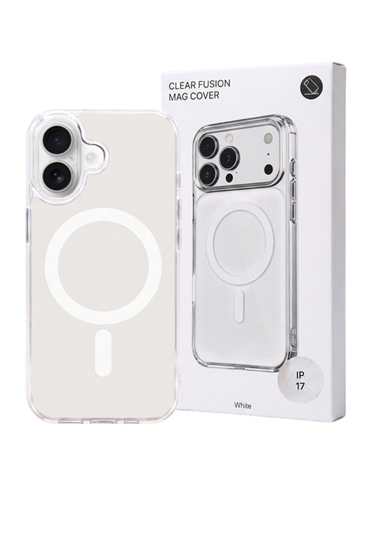 Husa iPhone 17 Alb, HEYBINGO®, design slim, MagSafe, Anti-Soc, Anti Zgarieturi, Clear Fusion Mag Cover
