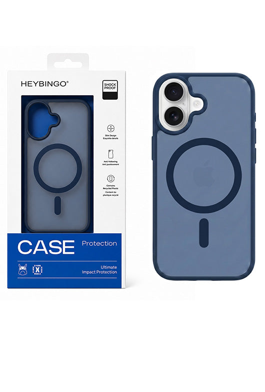 Husa iPhone 17 Albastra, HEYBINGO® X-Man, design slim, MagSafe, Anti-Soc, Anti Zgarieturi