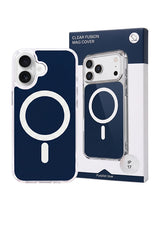 Husa iPhone 17 Albastra, HEYBINGO®, design slim, MagSafe, Anti-Soc, Anti Zgarieturi, Clear Fusion Mag Cover