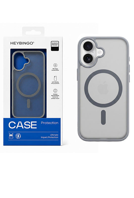 Husa iPhone 17 Gri, HEYBINGO® X-Man, design slim, MagSafe, Anti-Soc, Anti Zgarieturi