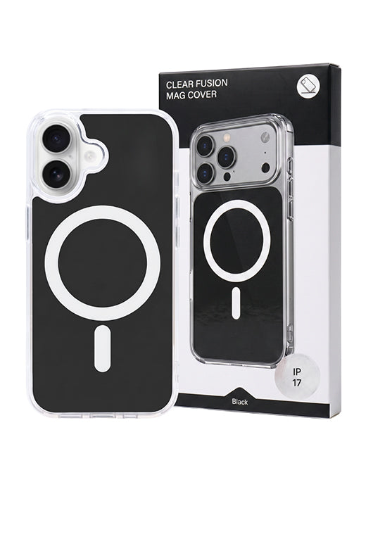 Husa iPhone 17 Negru, HEYBINGO®, design slim, MagSafe, Anti-Soc, Anti Zgarieturi, Clear Fusion Mag Cover