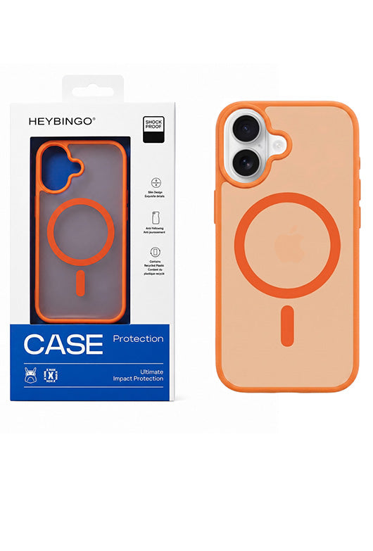 Husa iPhone 17 Portocaliu, HEYBINGO® X-Man, design slim, MagSafe, Anti-Soc, Anti Zgarieturi