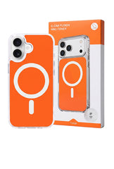 Husa iPhone 17 Portocalie, HEYBINGO®, design slim, MagSafe, Anti-Soc, Anti Zgarieturi, Clear Fusion Mag Cover