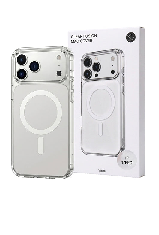 Husa iPhone 17 PRO Alb, HEYBINGO®, design slim, MagSafe, Anti-Soc, Anti Zgarieturi, Clear Fusion Mag Cover