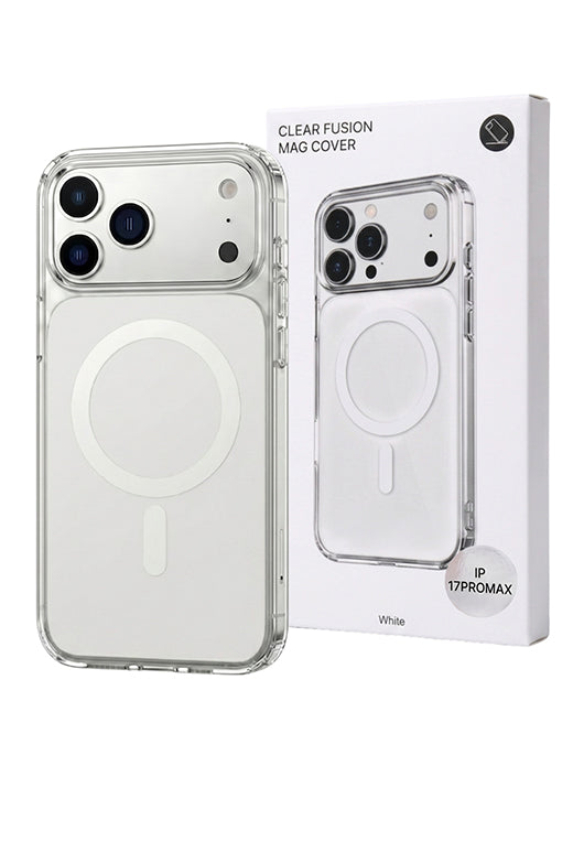 Husa iPhone 17 PRO MAX Alb, HEYBINGO®, design slim, MagSafe, Anti-Soc, Anti Zgarieturi, Clear Fusion Mag Cover