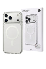 Husa iPhone 17 PRO MAX Alb, HEYBINGO®, design slim, MagSafe, Anti-Soc, Anti Zgarieturi, Clear Fusion Mag Cover