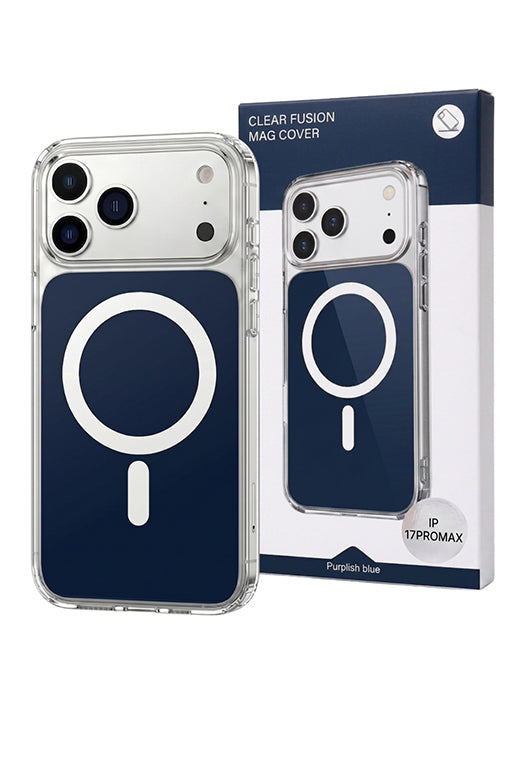 Husa iPhone 17 PRO MAX Albastra, HEYBINGO®, design slim, MagSafe, Anti-Soc, Anti Zgarieturi, Clear Fusion Mag Cover
