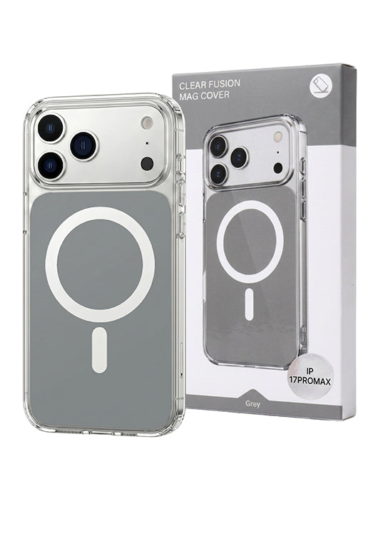 Husa iPhone 17 PRO MAX Gri, HEYBINGO®, design slim, MagSafe, Anti-Soc, Anti Zgarieturi, Clear Fusion Mag Cover
