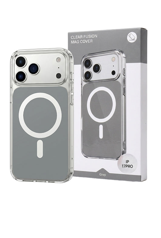 Husa iPhone 17 PRO Gri, HEYBINGO®, design slim, MagSafe, Anti-Soc, Anti Zgarieturi, Clear Fusion Mag Cover