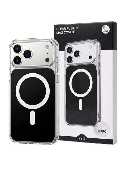 Husa iPhone 17 PRO Negru, HEYBINGO®, design slim, MagSafe, Anti-Soc, Anti Zgarieturi, Clear Fusion Mag Cover