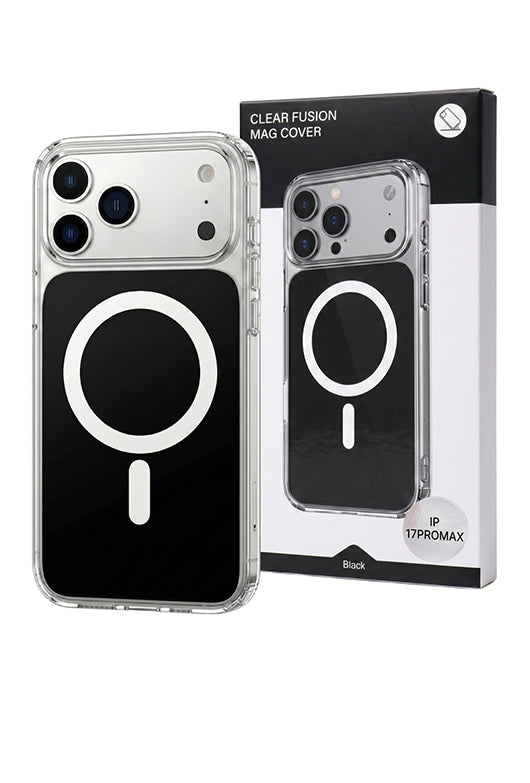 Husa iPhone 17 PRO MAX Negru, HEYBINGO®, design slim, MagSafe, Anti-Soc, Anti Zgarieturi, Clear Fusion Mag Cover