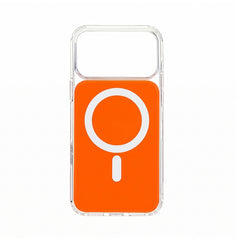 Husa iPhone 17 PRO Portocalie, HEYBINGO®, design slim, MagSafe, Anti-Soc, Anti Zgarieturi, Clear Fusion Mag Cover