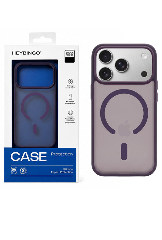 Husa iPhone 17 PRO Mov, HEYBINGO® X-Man, design slim, MagSafe, Anti-Soc, Anti Zgarieturi