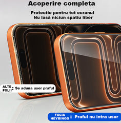 2 X Folie Protectie HD Compatibila cu iPhone 15 Plus, HEYBINGO, E-SNAP, din Sticla Securizata Duritate 9H, Cu Kit de Aplicare Instanta si Functie Automata de Indepartare a Prafului, Rezistenta la zgarieturi, Protectie Ecran Premium